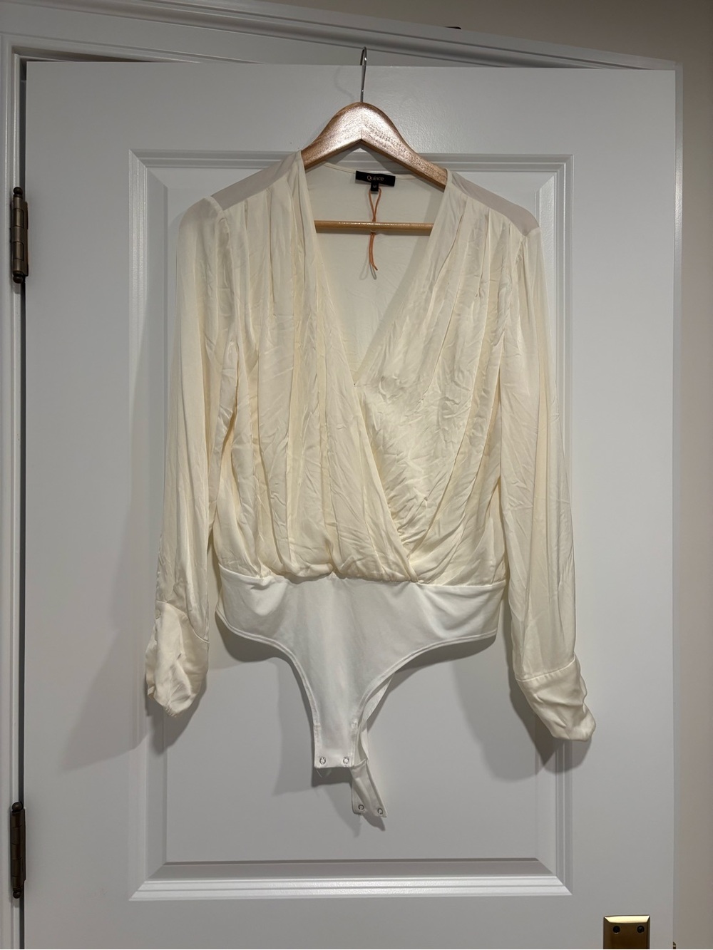 Quince Washable Silk Surplice | Size Medium | Cream - Picture 5 of 6
